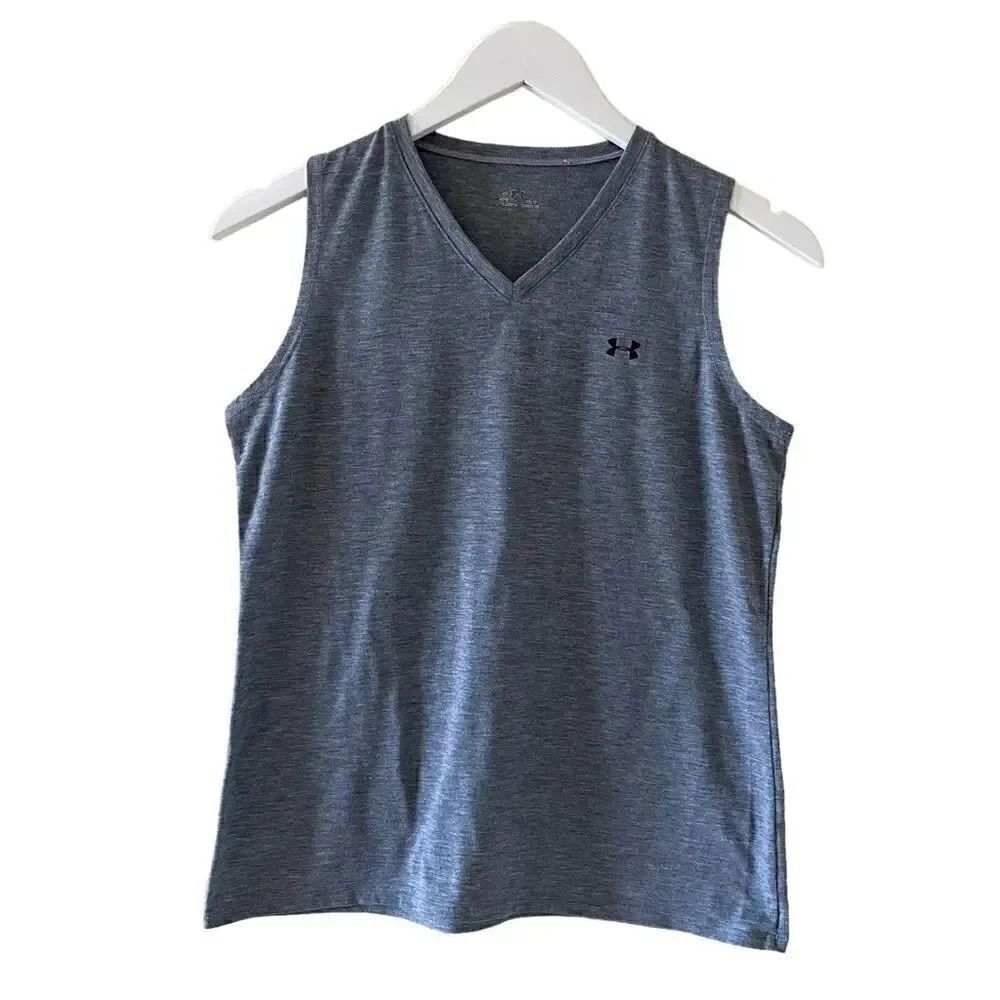 Under Armour Gray Fitted Athletic Racerback Tank Top SZ M